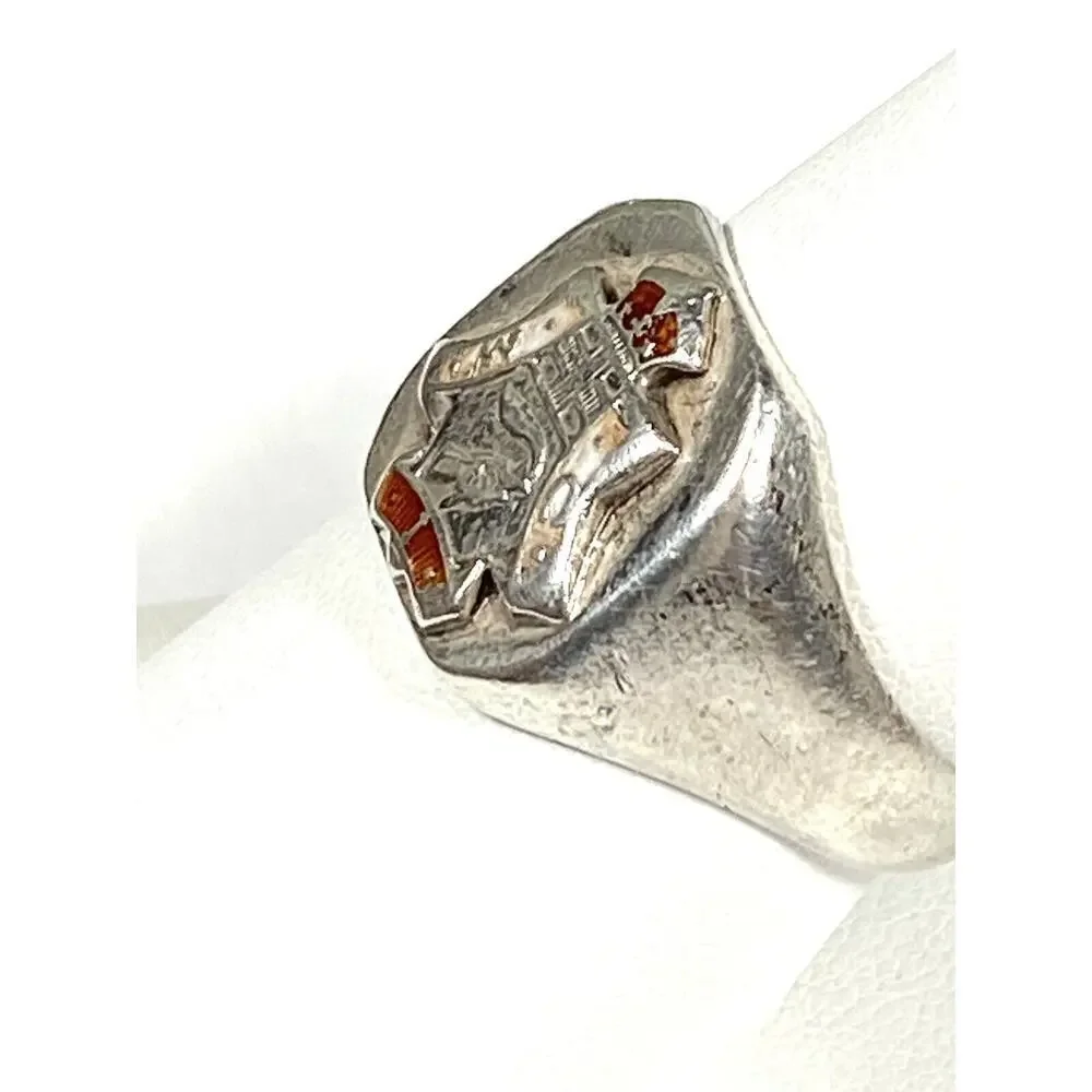 Ring 9.5 Sterling Silver Men’s Vintage WCI Cross Crown Light Torch